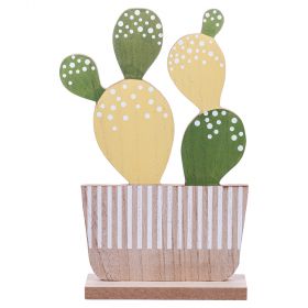 Cactus decorativo in legno h. 26,7 cm, La Campagna