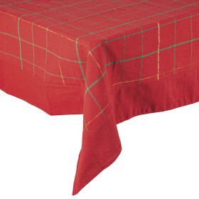Tovaglia 140x180 cm in cotone, 8 posti tavola, Lurex Red