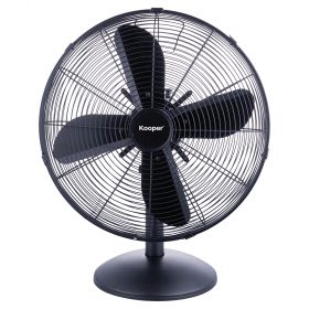 Ventilatore da tavolo 4 pale, 3 velocità, 50W, nero, Kooper