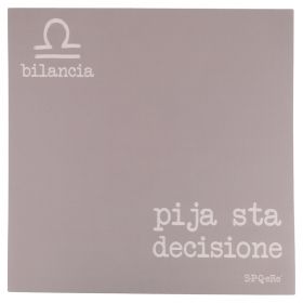 Tovaglietta quadrata zodiaco 37x37cm, grigio, S.P.Q.eRe Bilancia