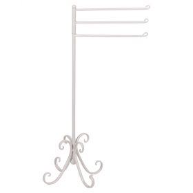Porta asciugamani 3 tubi in ferro 55x36x88 cm, bianco, Esté