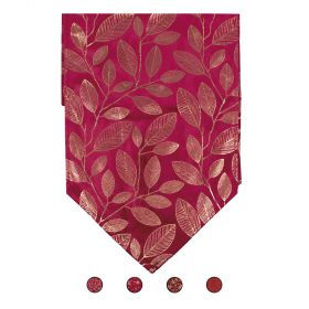 Runner natalizio rosso 32x180 cm effetto velluto decori oro, Santa's House