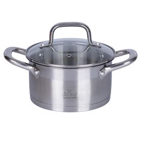 Casseruola con coperchio in acciaio inox 16 cm, induzione, Inox SìChef