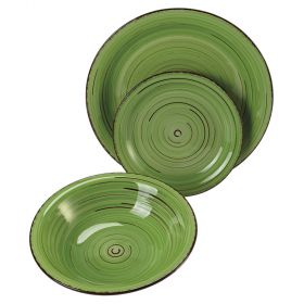 Servizio piatti 3 pezzi in stoneware, Lipari Verde