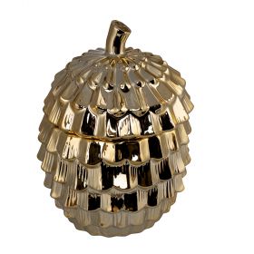 Pigna oro porta oggetti in ceramica h.18 cm, Gold