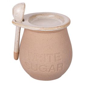 Barattolo zucchero 420 ml in ceramica con cucchiaino