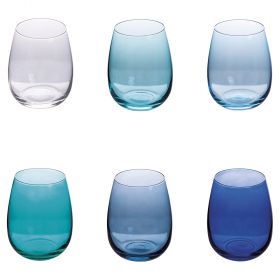 Set 6 bicchieri acqua 500 ml in vetro, Happy Hour Ocean