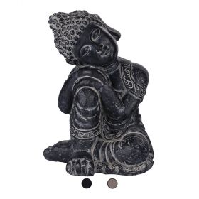 Buddha pensante statua decorativa in poliresina 25x27,5x33 cm, Esté