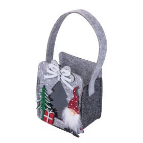 Sacchetto natalizio grigio in feltro, Xmas