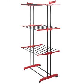 Stendino a torre rosso, ali richiudibili e ruote, Towerdry Sìordine