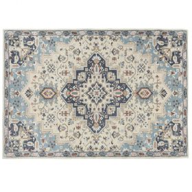 Tappeto orientale rettangolare blu a pelo corto 150x200 cm, Sibilla