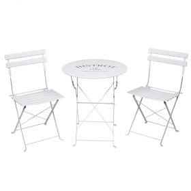 Bistrot Set tavolo + due sedie bianco