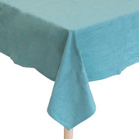 Tovaglia turchese 140x180 cm in misto lino, 8 posti tavola