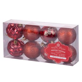 Set 8 palle di Natale rosse assortite Ø 6 cm, Santa's House