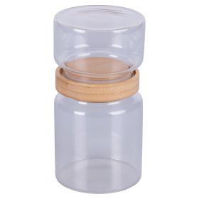 Barattolo 2 in 1 400/750 ml in vetro borosilicato e bambù, Glass