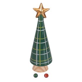 Albero di Natale medio in ceramica, XMas Tartan