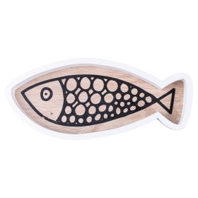 Pesce svuota tasche/appendino in legno, Ocean