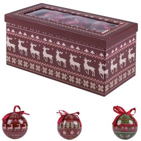 Set 12 palle di Natale Ø  7,5 cm, decoro renne, Santa's House