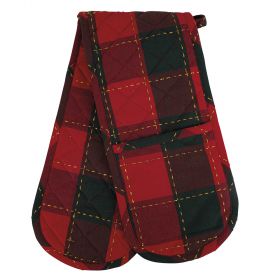 Guanto doppio da forno, Tartan rosso