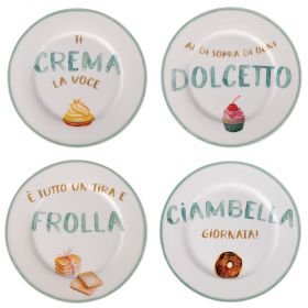 Piatto dessert in new bone china, Le Travisate
