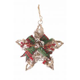 Stella decorativa natalizia in rattan h.25 cm, Santa's House