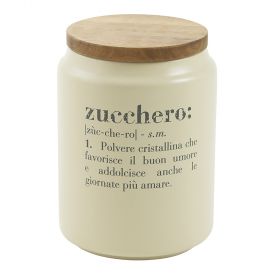 Barattolo zucchero 1100 ml in ceramica e bambù, Victionary
