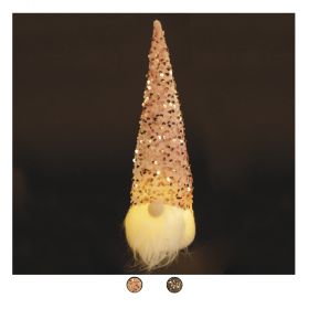 Gnomo led cappello paillettes h. 32 cm, Xmas
