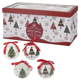 Set box 14 palle di Natale decoro fiocchi e alberi di Natale, Santa's House