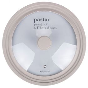 Coperchio 3 in 1 per padelle da 28/30/32cm, in vetro e silicone grigio chiaro, Victionary