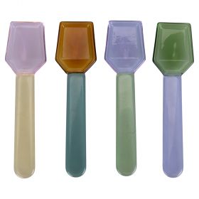 Set 4 cucchiaini dessert bicolor in vetro borosilicato, Glass