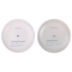 Set 2 porta zampironi in ceramica Ø15x2,5 cm, Victionary