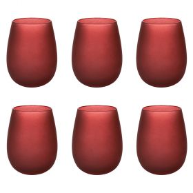 Set 6 bicchieri acqua 600 ml effetto frosted, Happy Hour