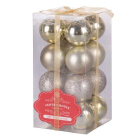 Set 16 palle di Natale champagne assortite Ø 5 cm, Santa's House