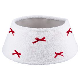Copribase albero di Natale in tessuto teddy, Xmas