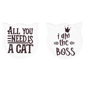 Sottobicchiere in ceramica, Cats English Style