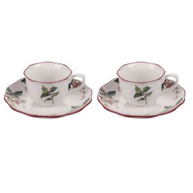 Set 2 tazzine caffè con piattino, Vintage Xmas