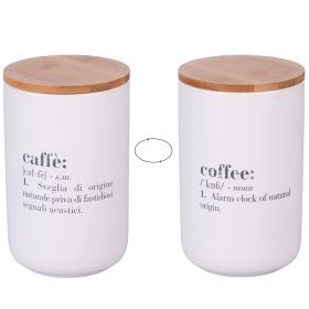 Barattolo caffè 1000 ml in ceramica e bambù, Victionary