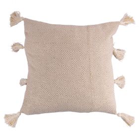Cuscino arredo 45x45 cm con nappe laterali, beige, Goldie
