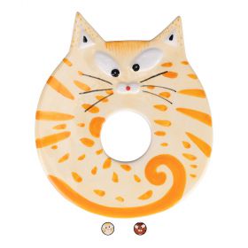 Piattino gatto porta uovo in ceramica, Les Petites