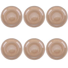 Set 6 piatti frutta in gres dipinto a mano, terracotta, 4 Toni