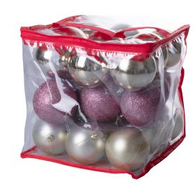 Set 27 palle di Natale rosa/oro assortite Ø 8 cm, Santa's House