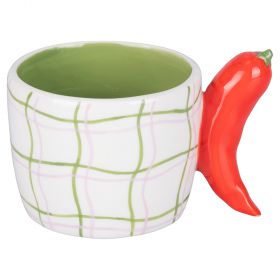 Mug 350 ml in ceramica, impugnatura design peperoncino, Fruit Life