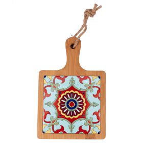 Tagliere 19,6x12,9 cm in legno di bambù e ceramica, Tradizione
