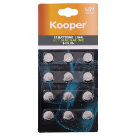 Set 12 batterie a bottone LR44 1,5V, Kooper