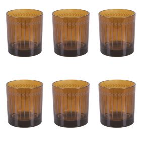 Set 6 bicchieri whiskey ambra 300 ml, Lorena