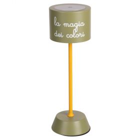 Lampada da tavolo touch ricaricabile, verde e senape, Aladina Nuances