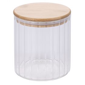 Barattolo 1 L in vetro borosilicato, coperchio in bambù, SìChef
