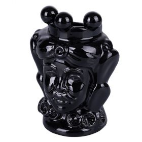 Umidificatore nero in ceramica, Testa di Moro Uomo