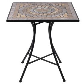 Tavolo quadrato da esterno 70x70 cm in ferro e ceramica, Cipro Esté
