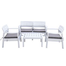 Set garden 4 pezzi bianco con cuscini